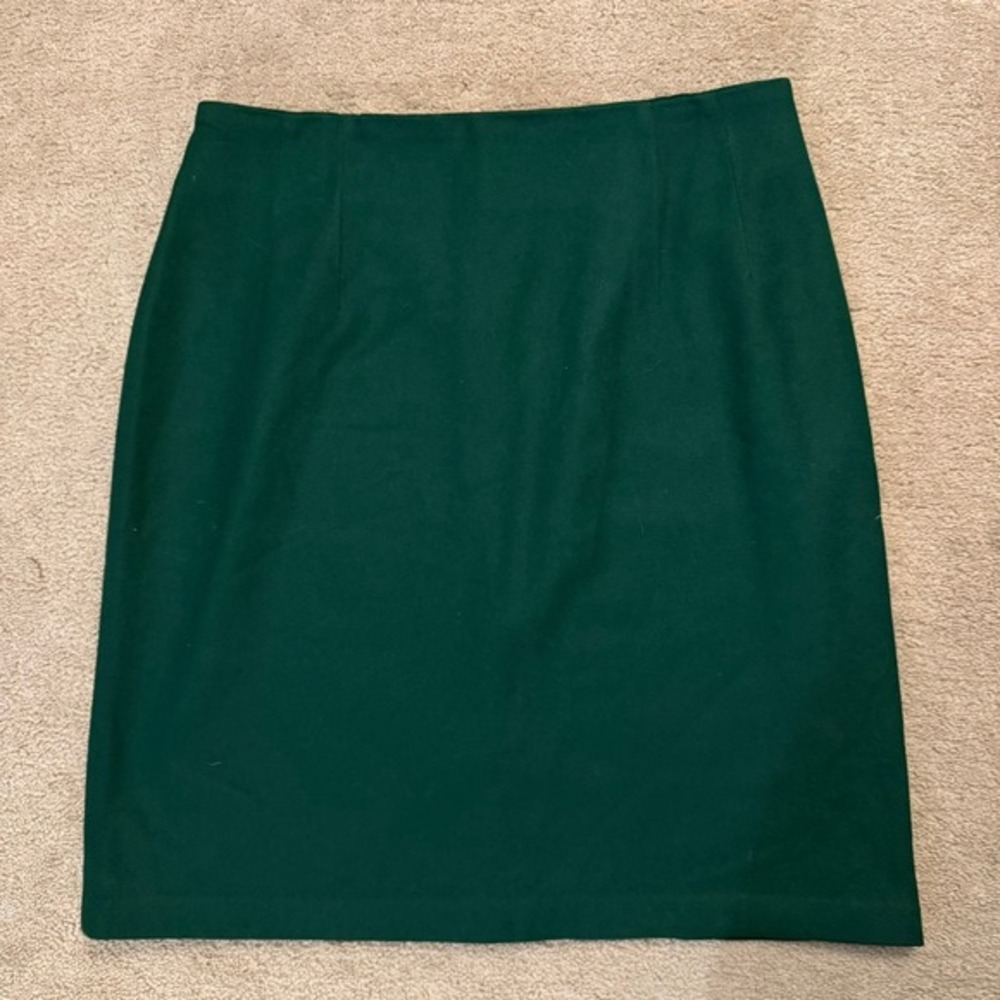WINTER CLEARANCE‎ Green 100% Wool Lined Pencil Skirt Plus Sz 18 Workwear